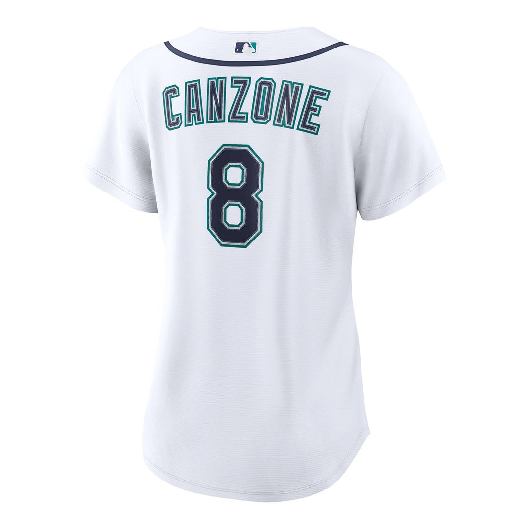 Seattle Mariners Dominic Canzone Women's Home Replica Jersey — White