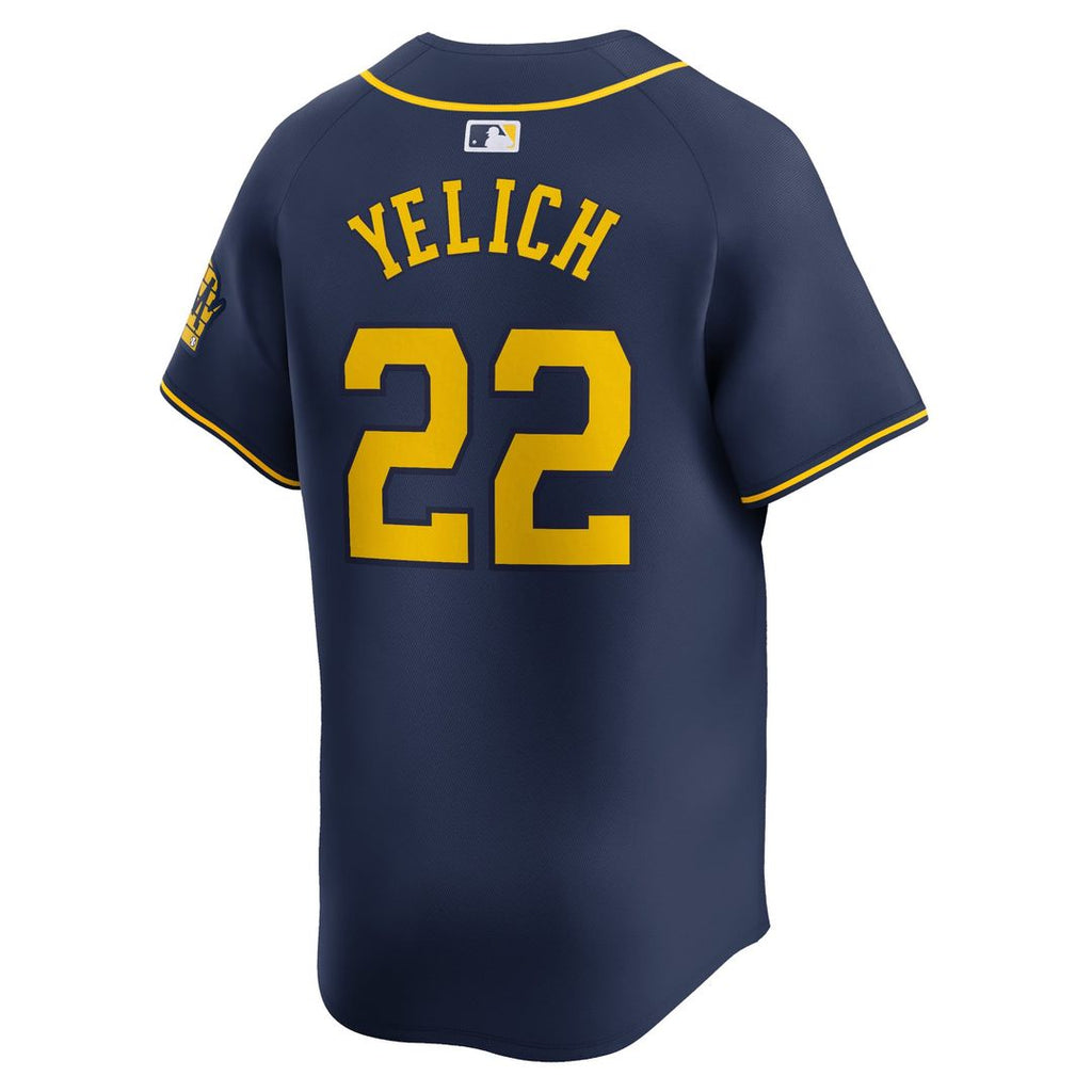 Milwaukee Brewers Christian Yelich Alternate Limited Jersey — Navy