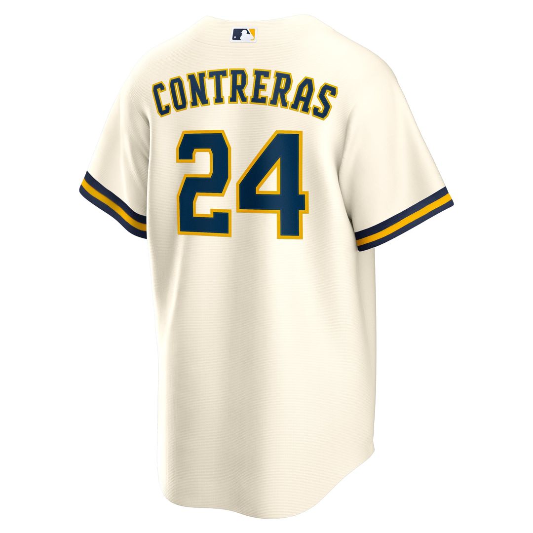 Milwaukee Brewers William Contreras Home Replica Jersey — Cream