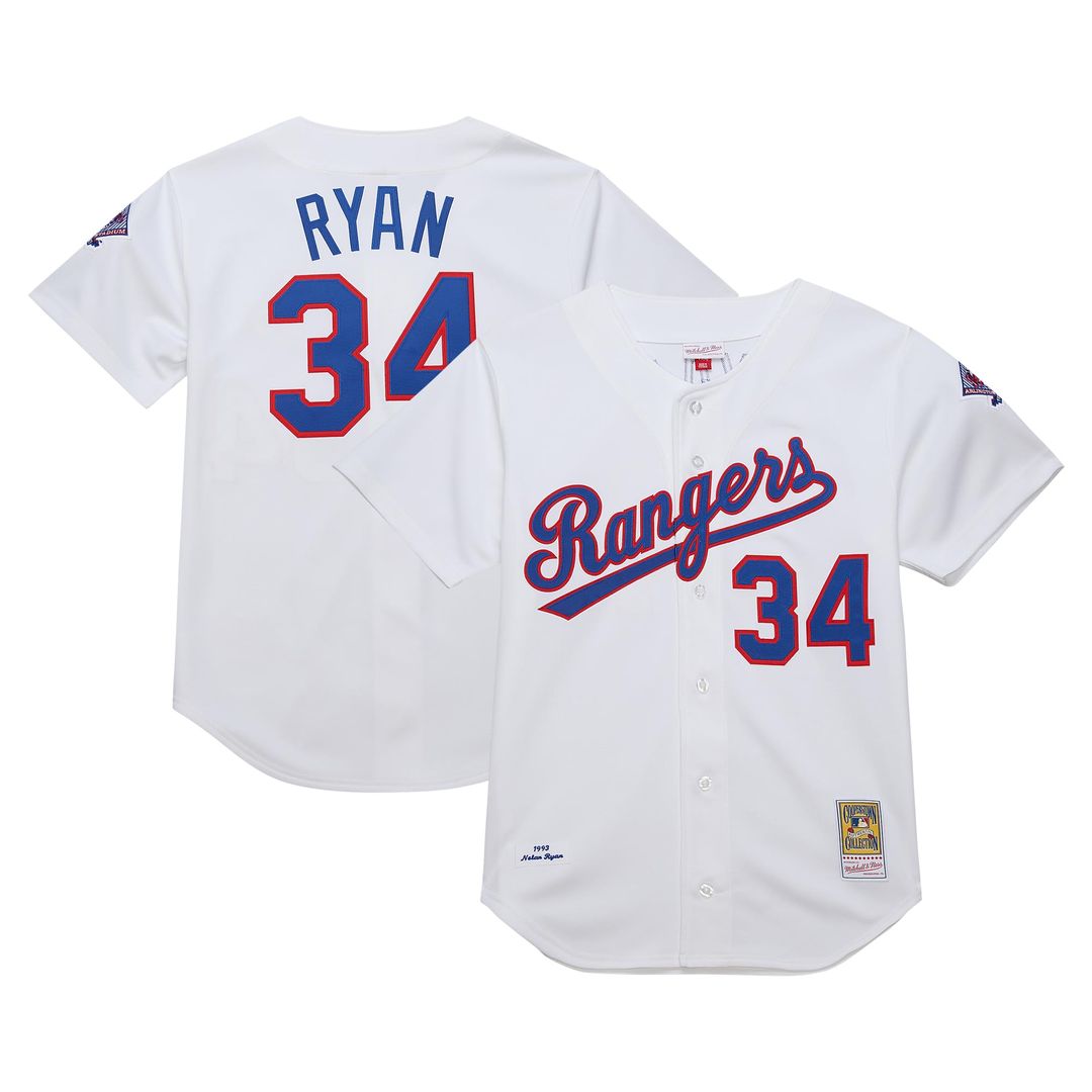 Texas Rangers Nolan Ryan 1993 Cooperstown Authentic Jersey — White