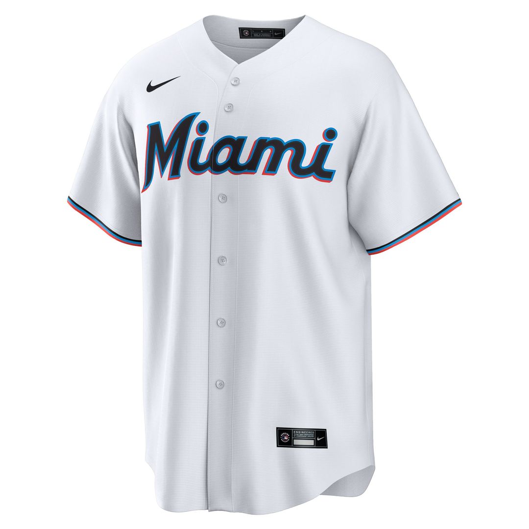 Miami Marlins Liam Hicks Home Replica Jersey — White