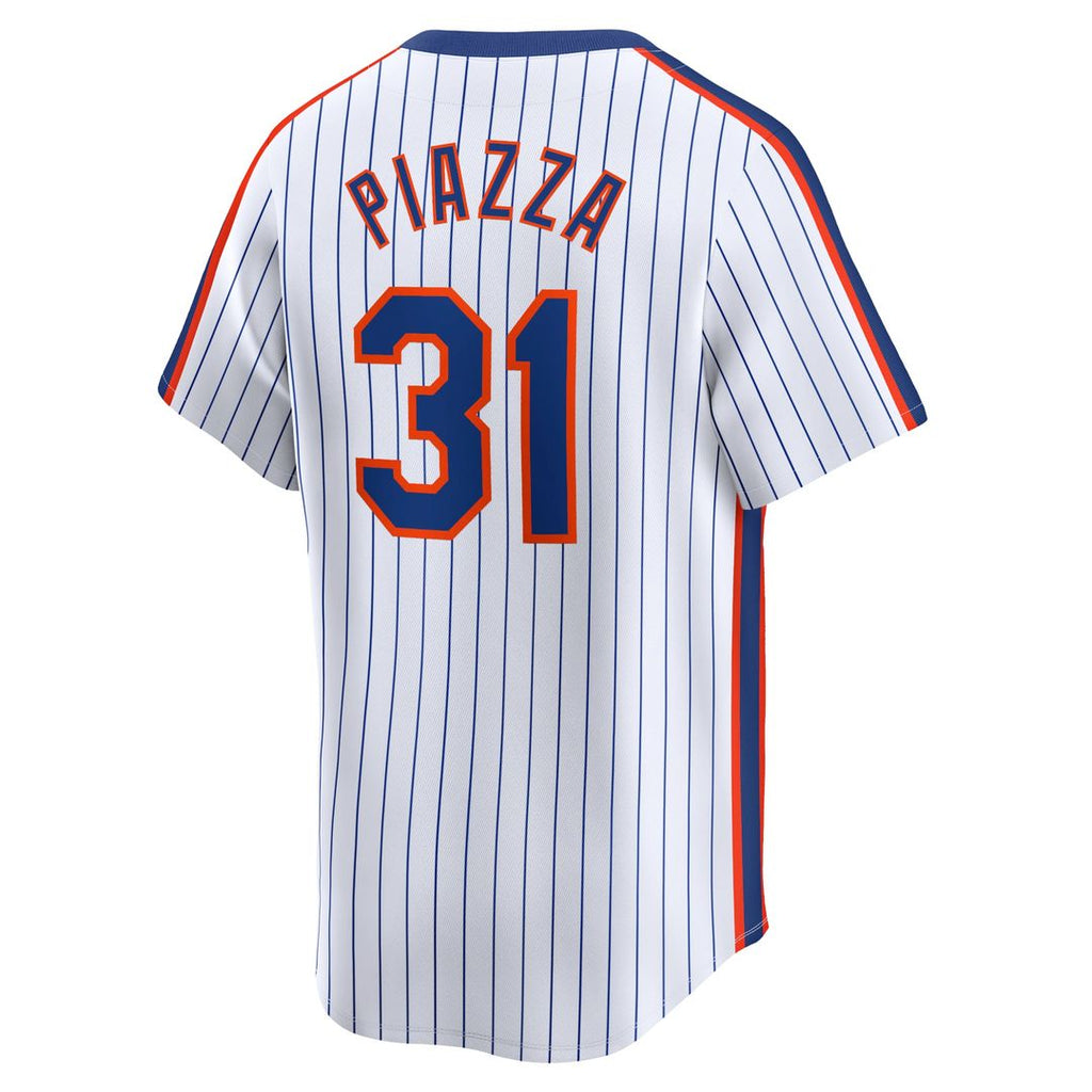 New York Mets Mike Piazza Throwback Cooperstown Limited Jersey — White