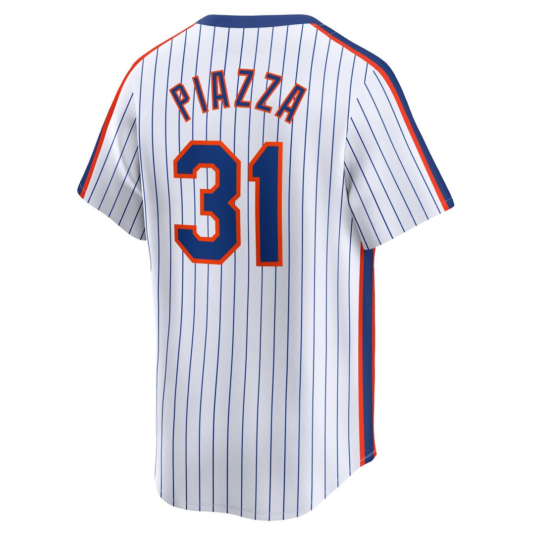New York Mets Mike Piazza Throwback Cooperstown Limited Jersey — White