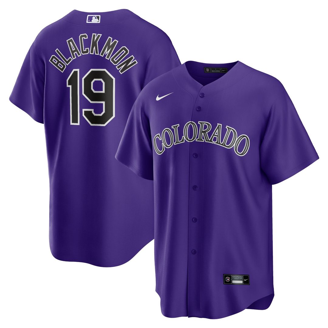 Colorado Rockies Charlie Blackmon Alternate Replica Player Name Jersey — Purple