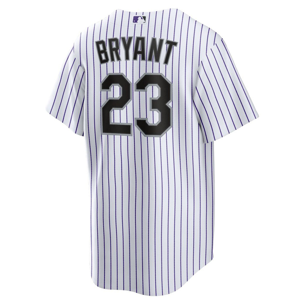 Colorado Rockies Kris Bryant Replica Jersey — White/Purple