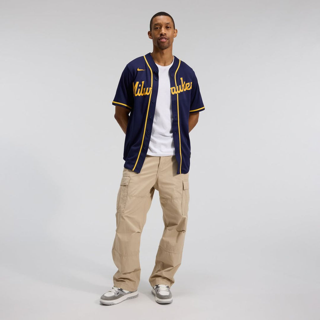 Milwaukee Brewers Alternate Replica Team Jersey — Navy