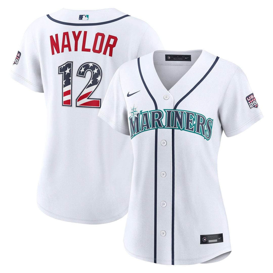 Seattle Mariners Josh Naylor Women's USA 250 Fourth of July Home Stadium Jersey — White