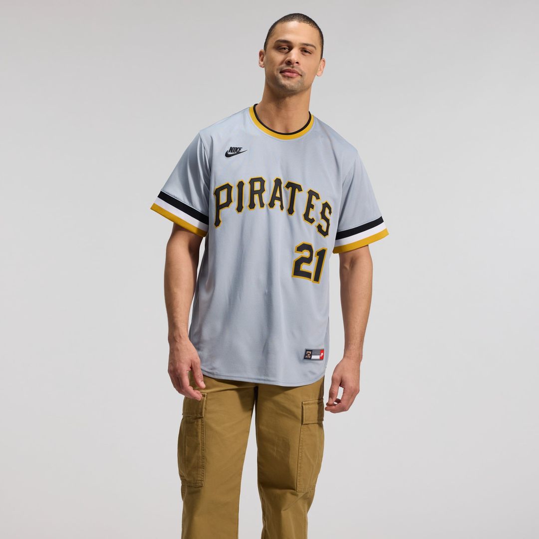 Pittsburgh Pirates Roberto Clemente Throwback Cooperstown Limited Jersey — Gray