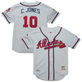 Atlanta Braves Chipper Jones 1995 Throwback Authentic Jersey — Gray