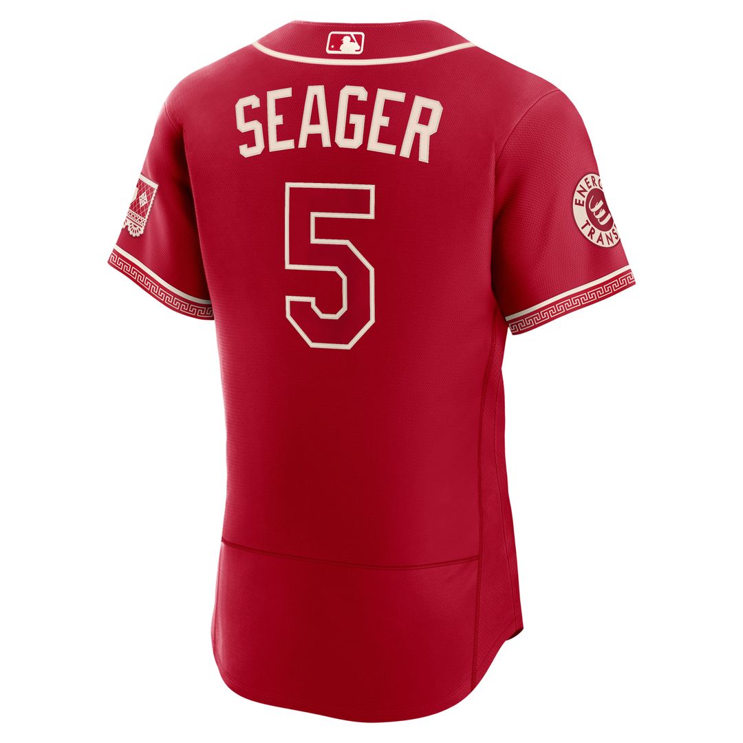 Texas Rangers Corey Seager 2026 City Connect Authentic Sponsor Patch Jersey — Red