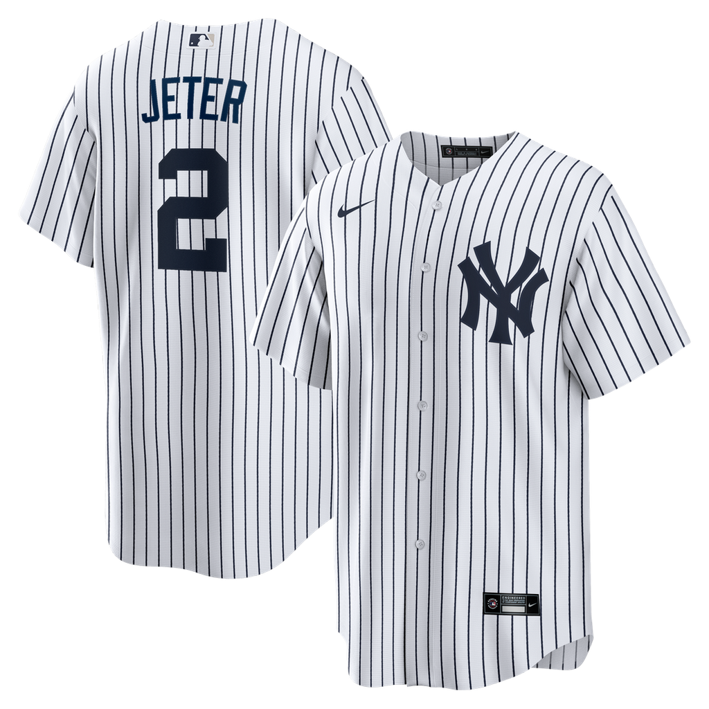 New York Yankees Derek Jeter Home Retired Replica Jersey — White
