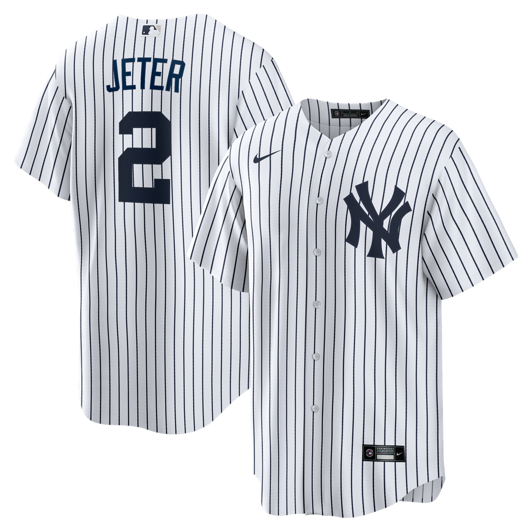 New York Yankees Derek Jeter Home Retired Replica Jersey — White