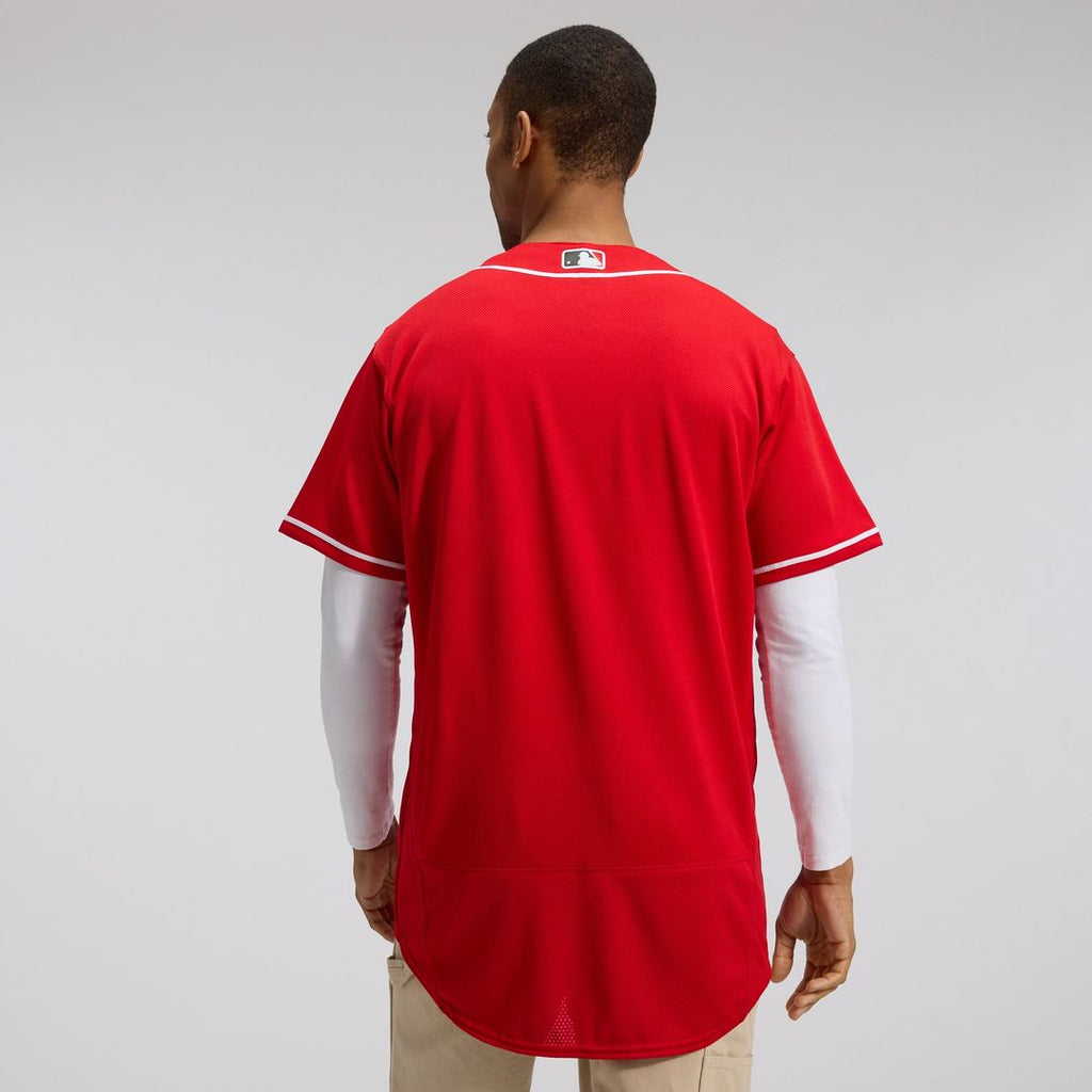 Cincinnati Reds Alternate Authentic Team Logo Jersey — Scarlet