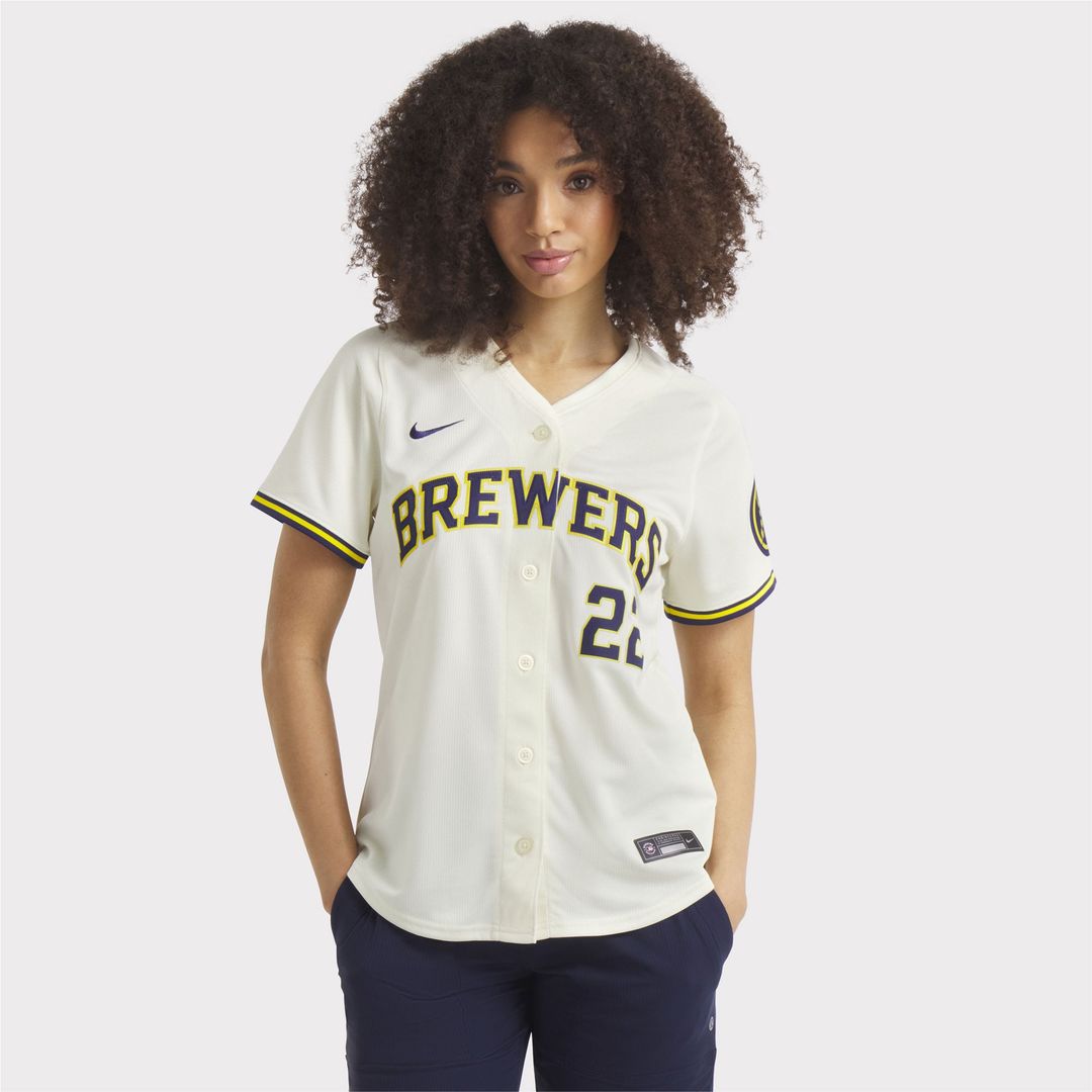 Milwaukee Brewers Christian Yelich Women's Home Limited Jersey — Cream