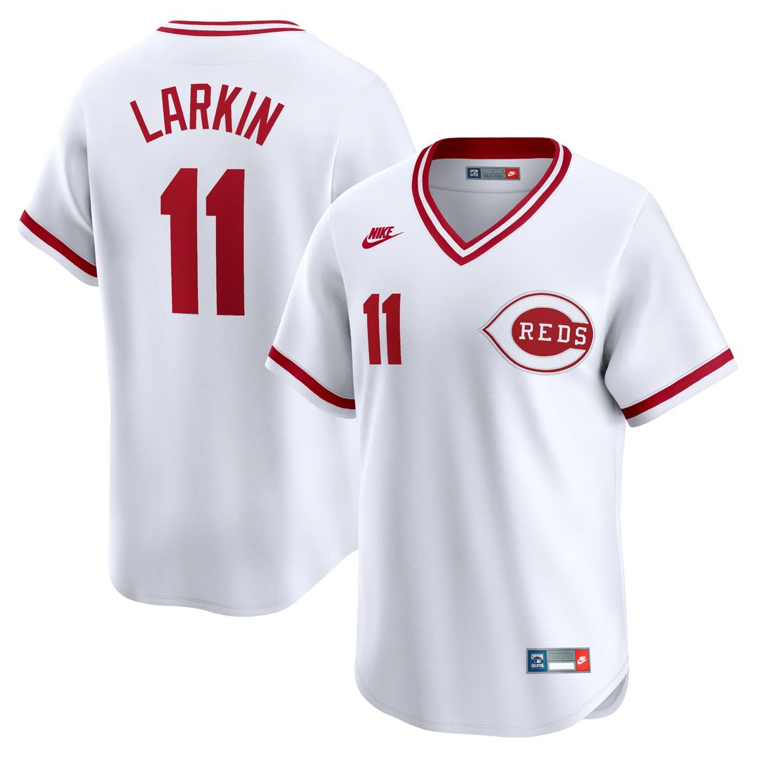 Cincinnati Reds Barry Larkin Throwback Cooperstown Limited Jersey — White