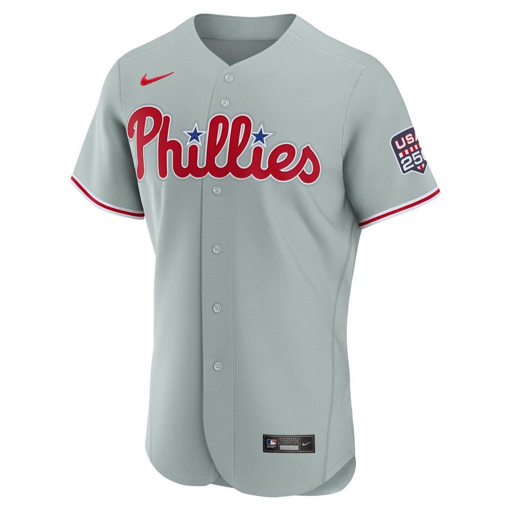 Philadelphia Phillies Bryce Harper USA 250 Fourth of July Road Authentic Jersey — Gray