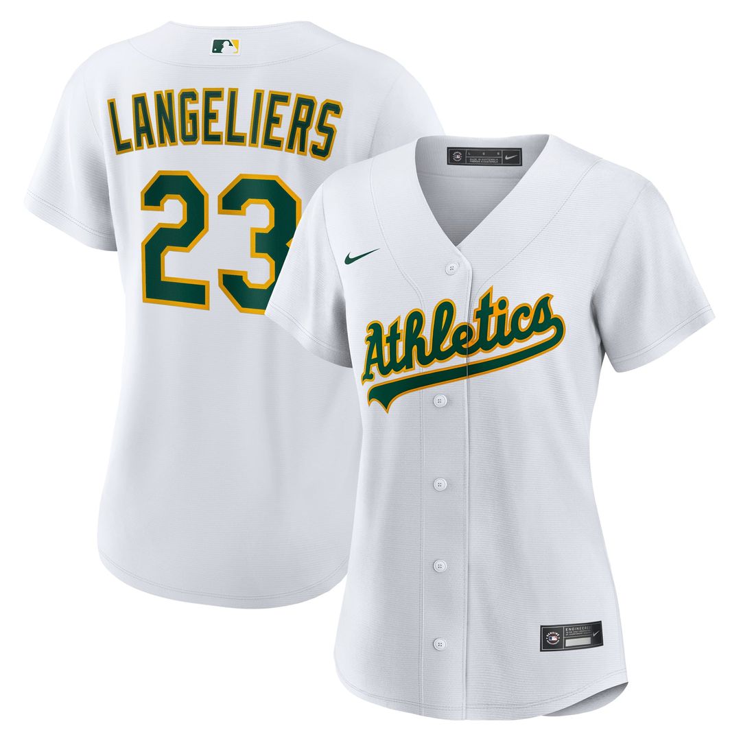 Athletics Shea Langeliers Women's Home Replica Jersey — White