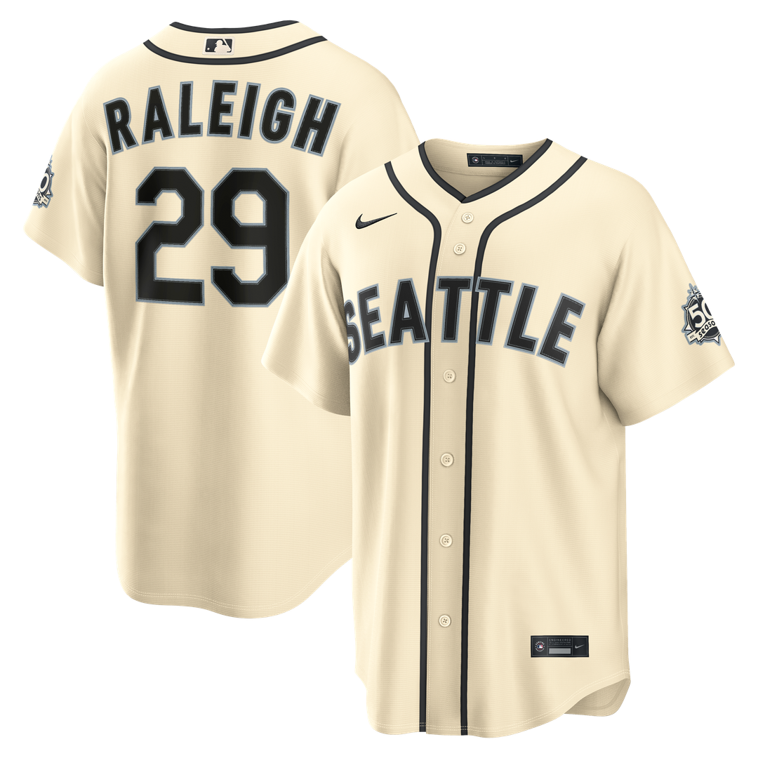 Seattle Mariners Cal Raleigh Alternate Stadium Jersey — Cream