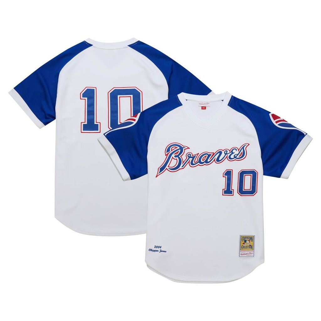 Atlanta Braves Chipper Jones 2004 Cooperstown Authentic Throwback Jersey — White