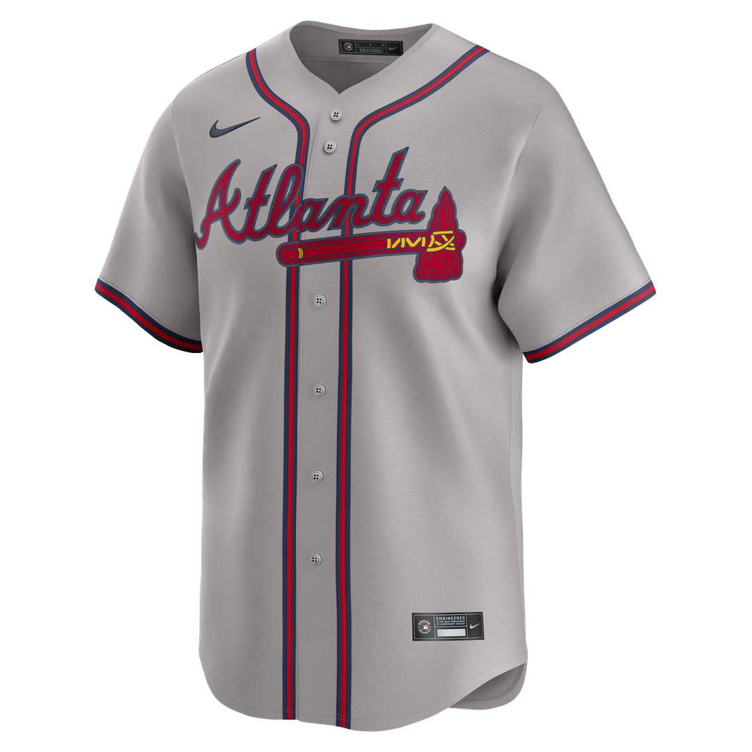 Atlanta Braves Ozzie Albies Road Limited Jersey — Gray
