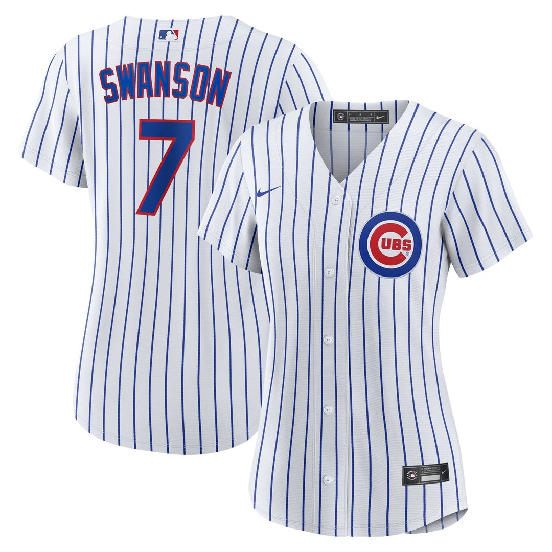 Chicago Cubs Dansby Swanson Women's Home Replica Jersey — White/Royal