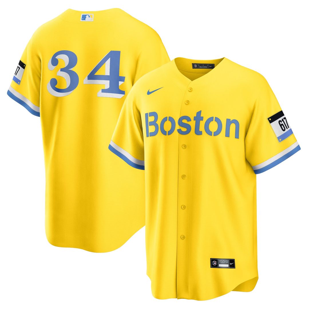 Boston Red Sox David Ortiz Retired Player City Connect Replica Jersey — Gold