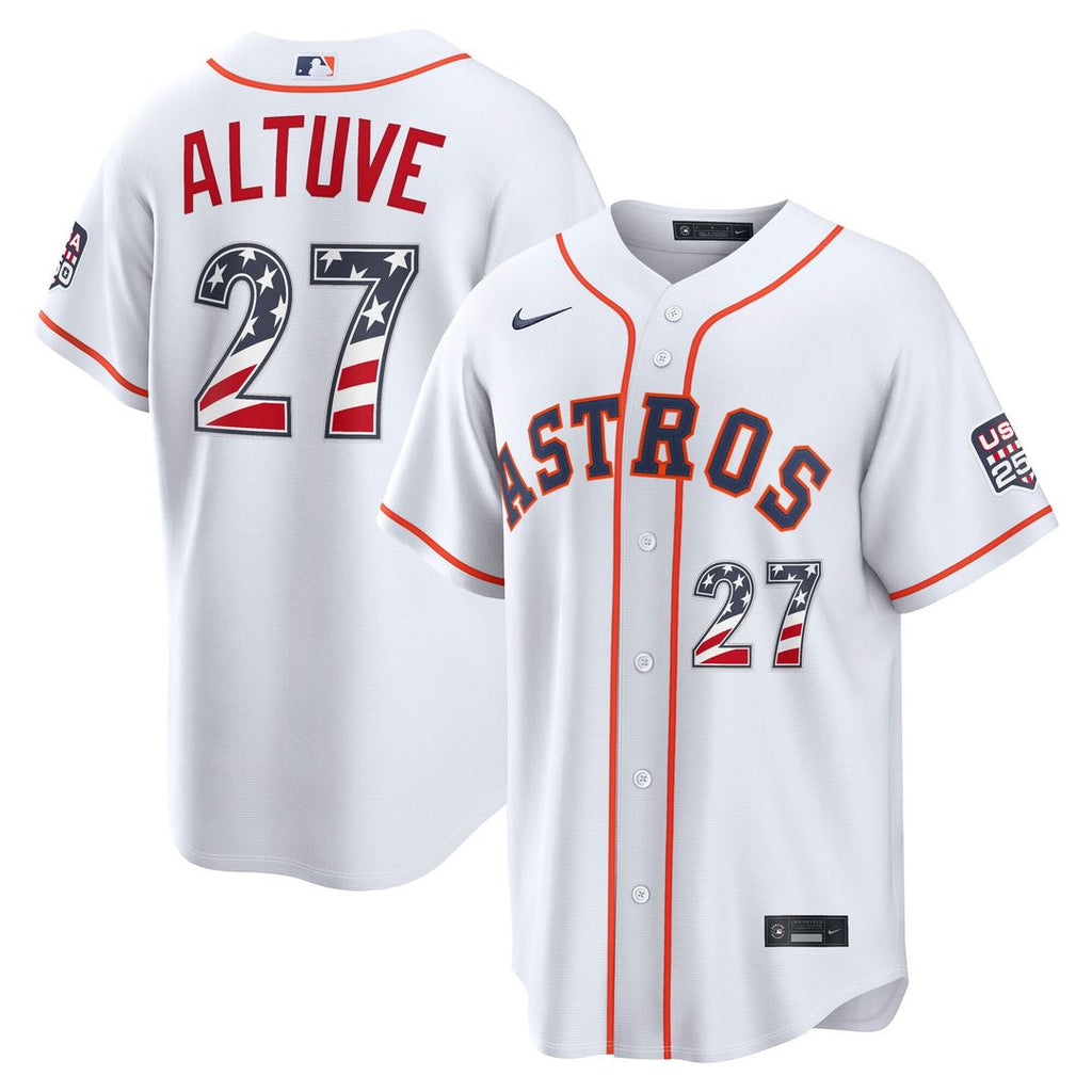 Houston Astros Jose Altuve USA 250 Fourth of July Home Stadium Jersey — White