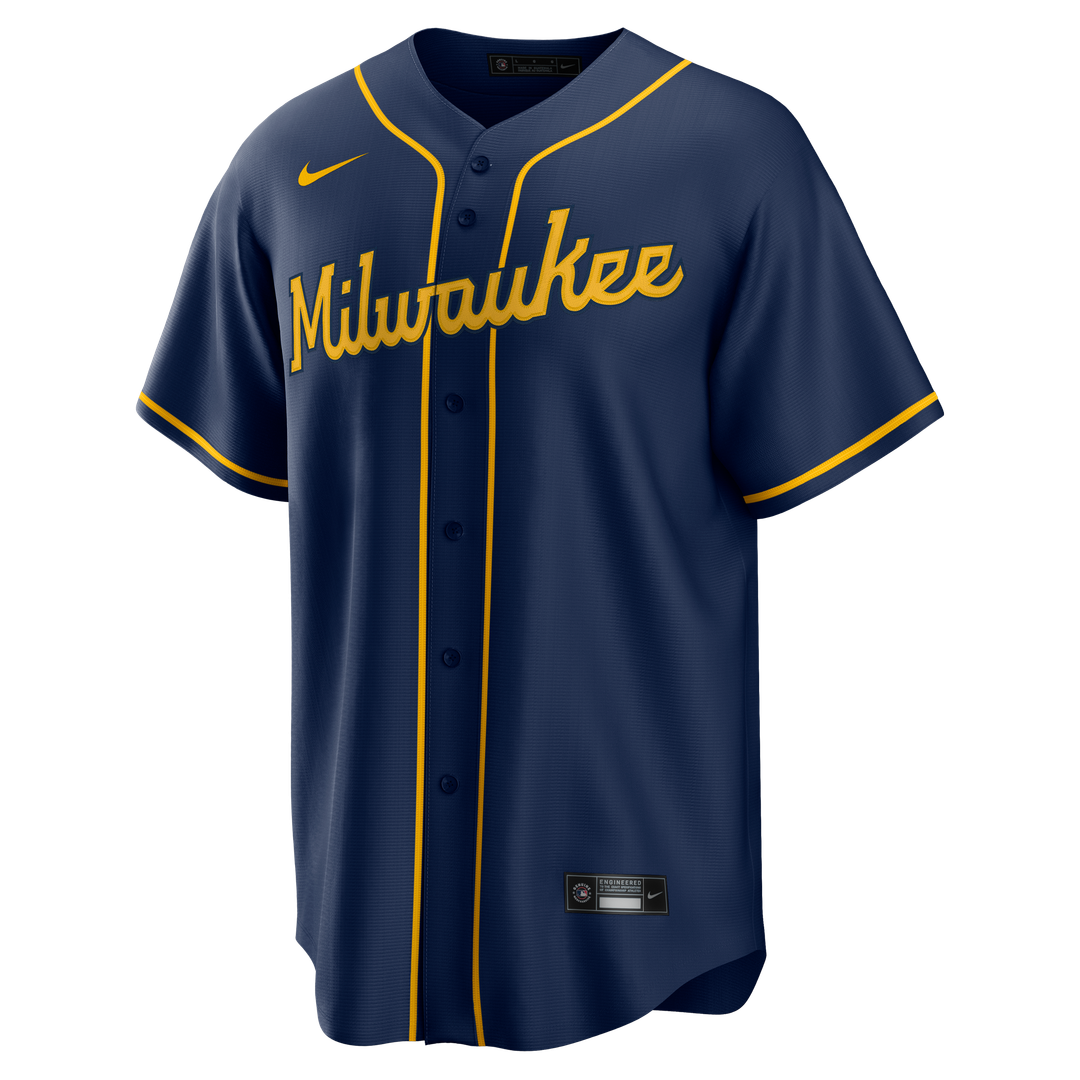 Milwaukee Brewers Alternate Replica Team Jersey — Navy