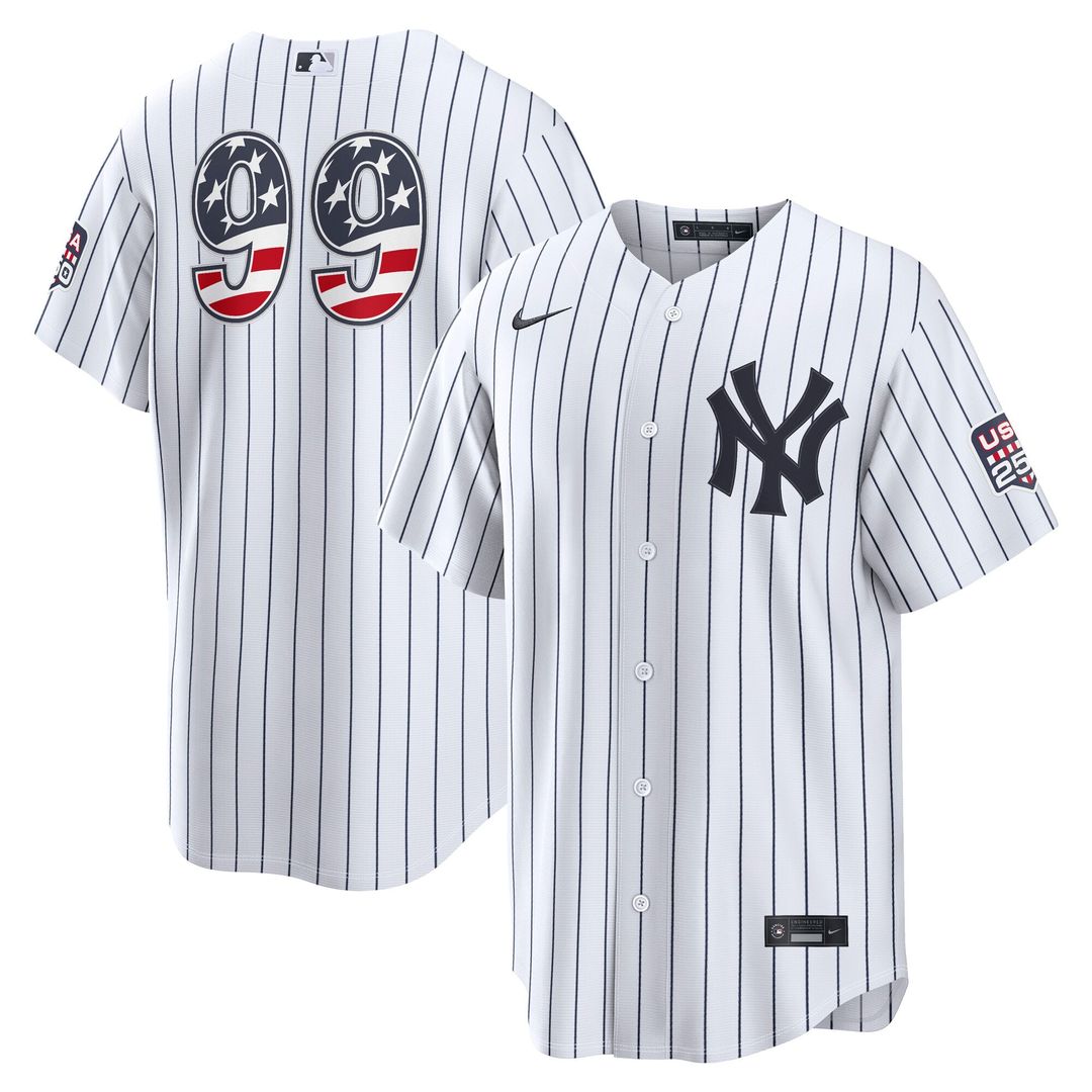 New York Yankees Aaron Judge USA 250 Fourth of July Home Stadium Jersey — White