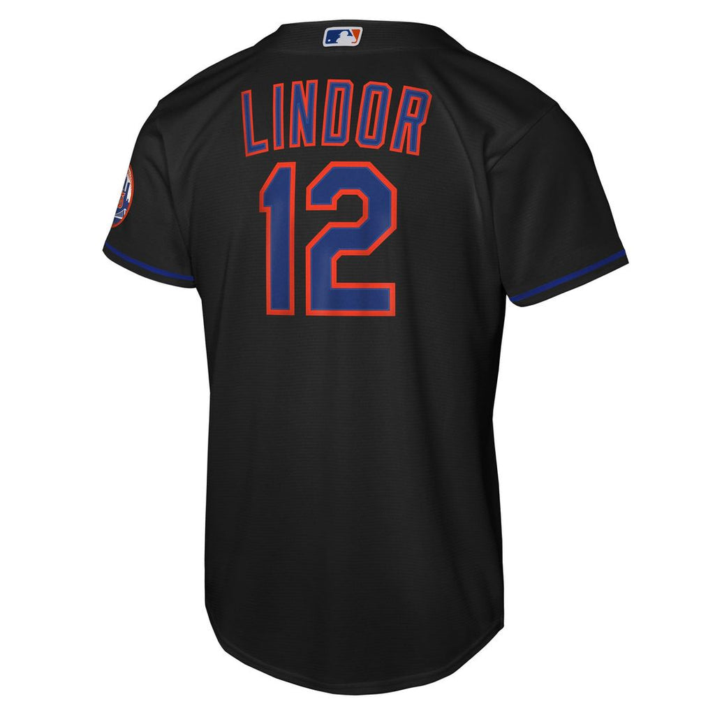 New York Mets Francisco Lindor Youth Road Stadium Jersey — Gray