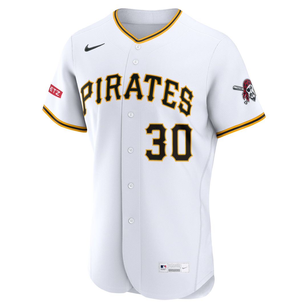 Pittsburgh Pirates Paul Skenes Home Authentic Sponsor Patch Jersey — White