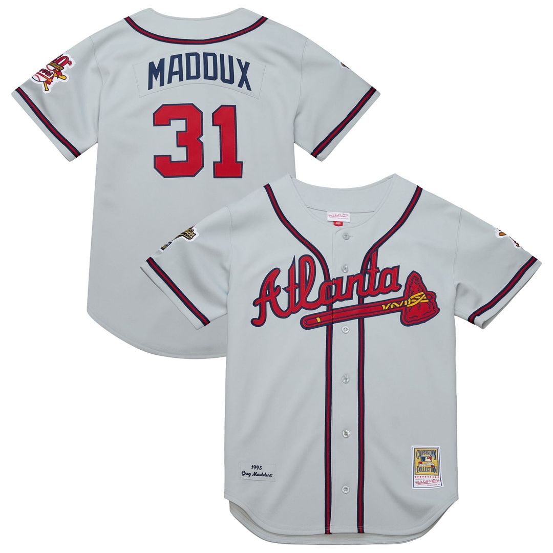 Atlanta Braves Greg Maddux 1995 Throwback Authentic Jersey — Gray
