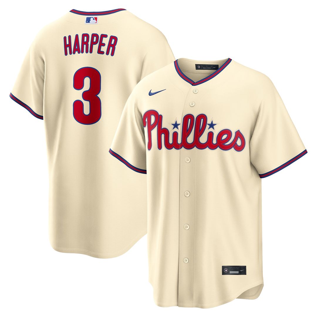 Philadelphia Phillies Bryce Harper Alternate Replica Jersey — Cream