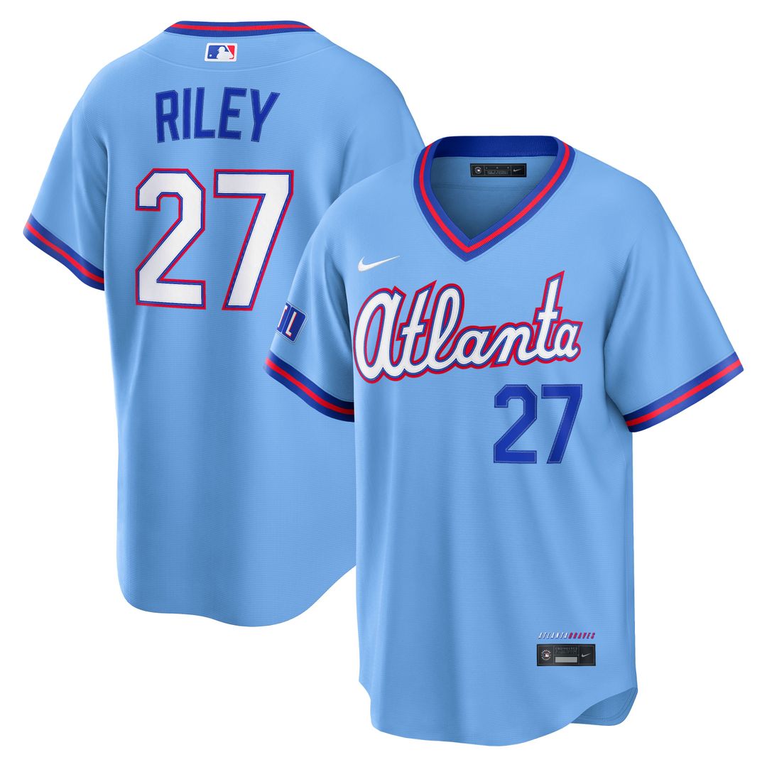Atlanta Braves Austin Riley 2026 City Connect Stadium Jersey — Powder Blue