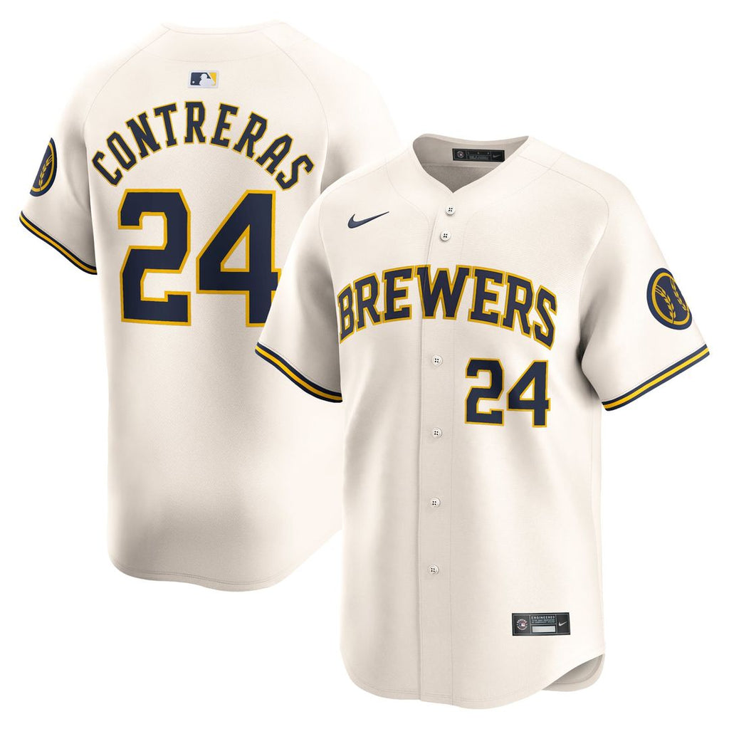 Milwaukee Brewers William Contreras Home Limited Jersey — Cream