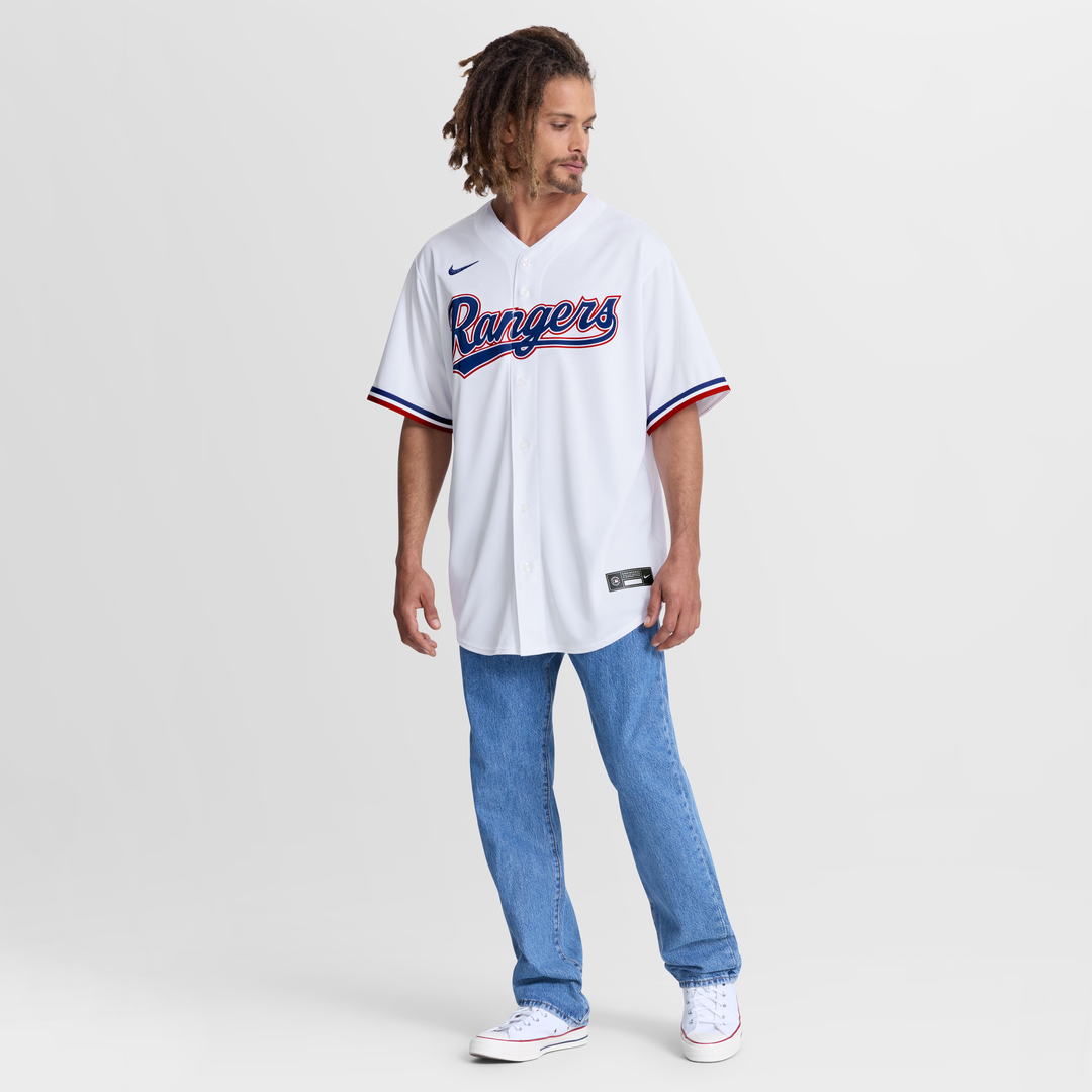 Texas Rangers Jake Burger Home Replica Jersey — White