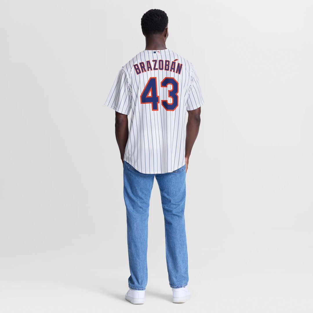 New York Mets Huascar Brazobán Home Replica Jersey — White