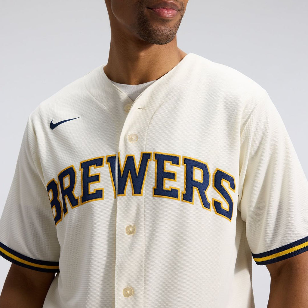 Milwaukee Brewers Home Replica Team Jersey — Cream