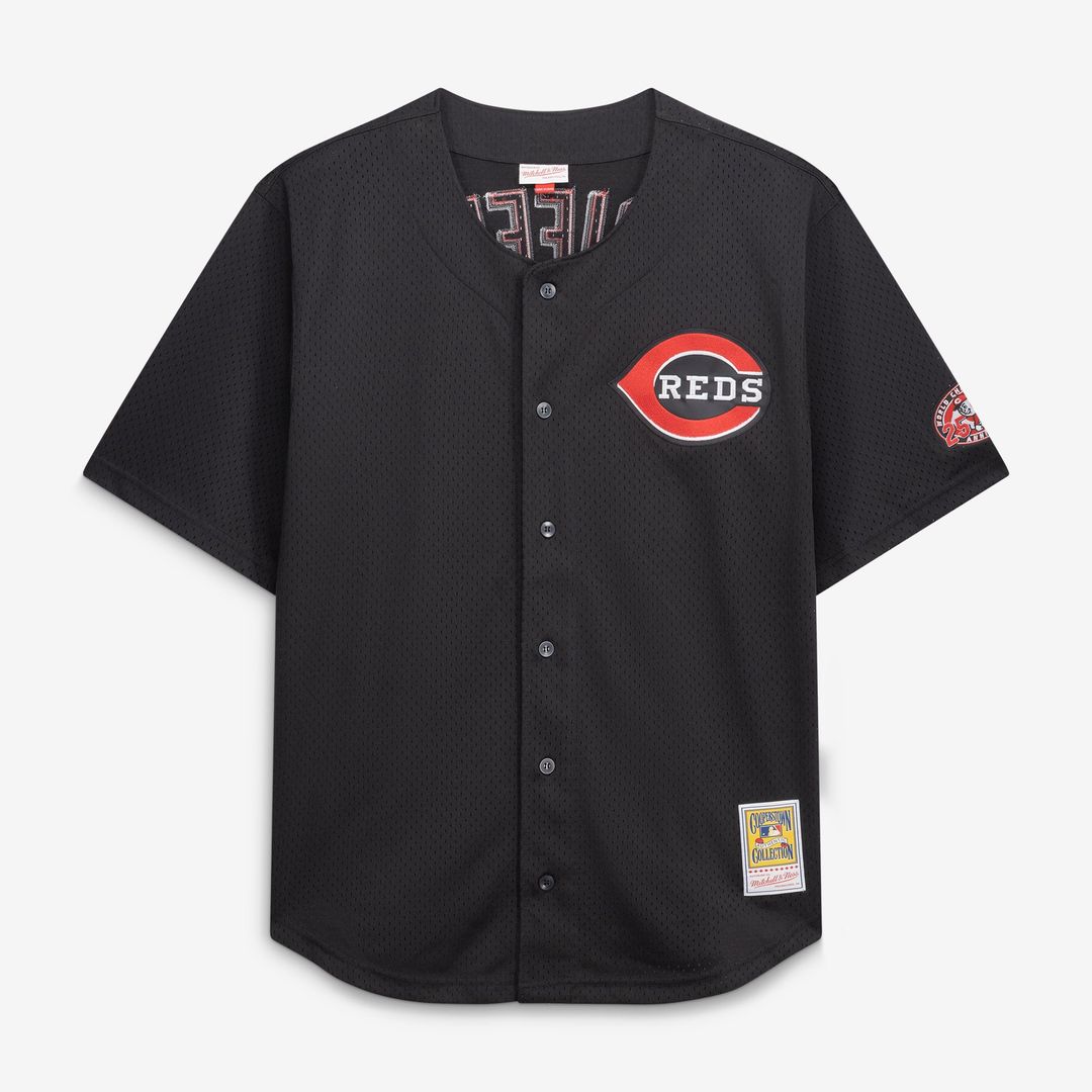 Cincinnati Reds Ken Griffey Jr. Big & Tall Cooperstown Mesh Batting Practice Jersey — Black