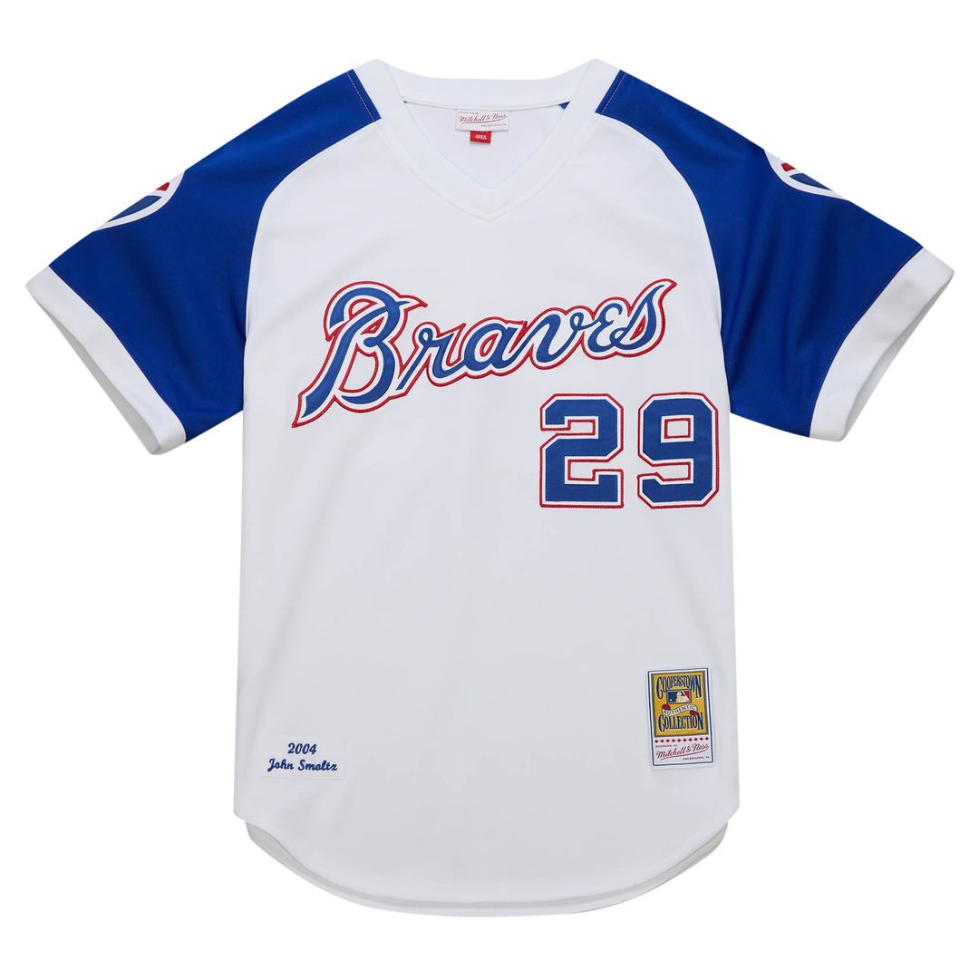 Atlanta Braves John Smoltz 2004 Cooperstown Authentic Throwback Jersey — White
