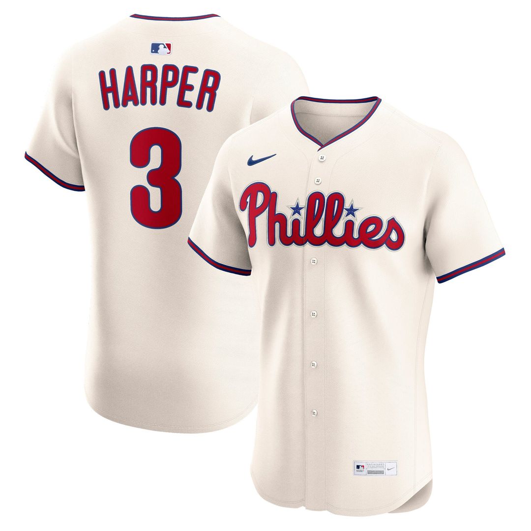 Philadelphia Phillies Bryce Harper Alternate 2 Elite Jersey — Cream