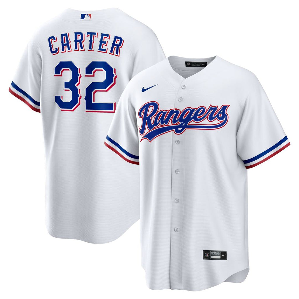 Texas Rangers Evan Carter Home Replica Jersey — White