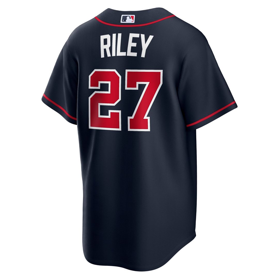 Atlanta Braves Austin Riley Alternate Replica Jersey — Navy