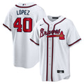 Atlanta Braves Reynaldo Lopez Home Replica Jersey — White