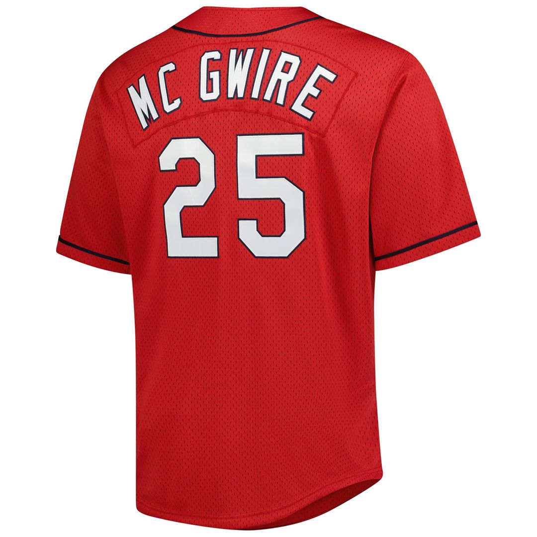 St. Louis Cardinals Mark McGwire Big & Tall Cooperstown Mesh Batting Practice Jersey — Red