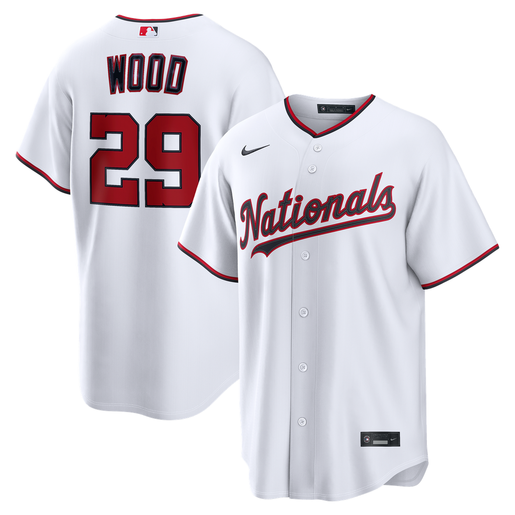 Washington Nationals James Wood Home Replica Jersey — White