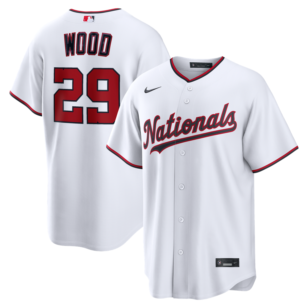 Washington Nationals James Wood Home Replica Jersey — White