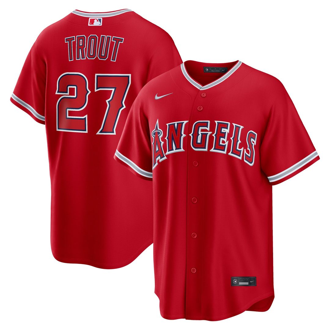 Los Angeles Angels Mike Trout Road Replica Jersey — Gray