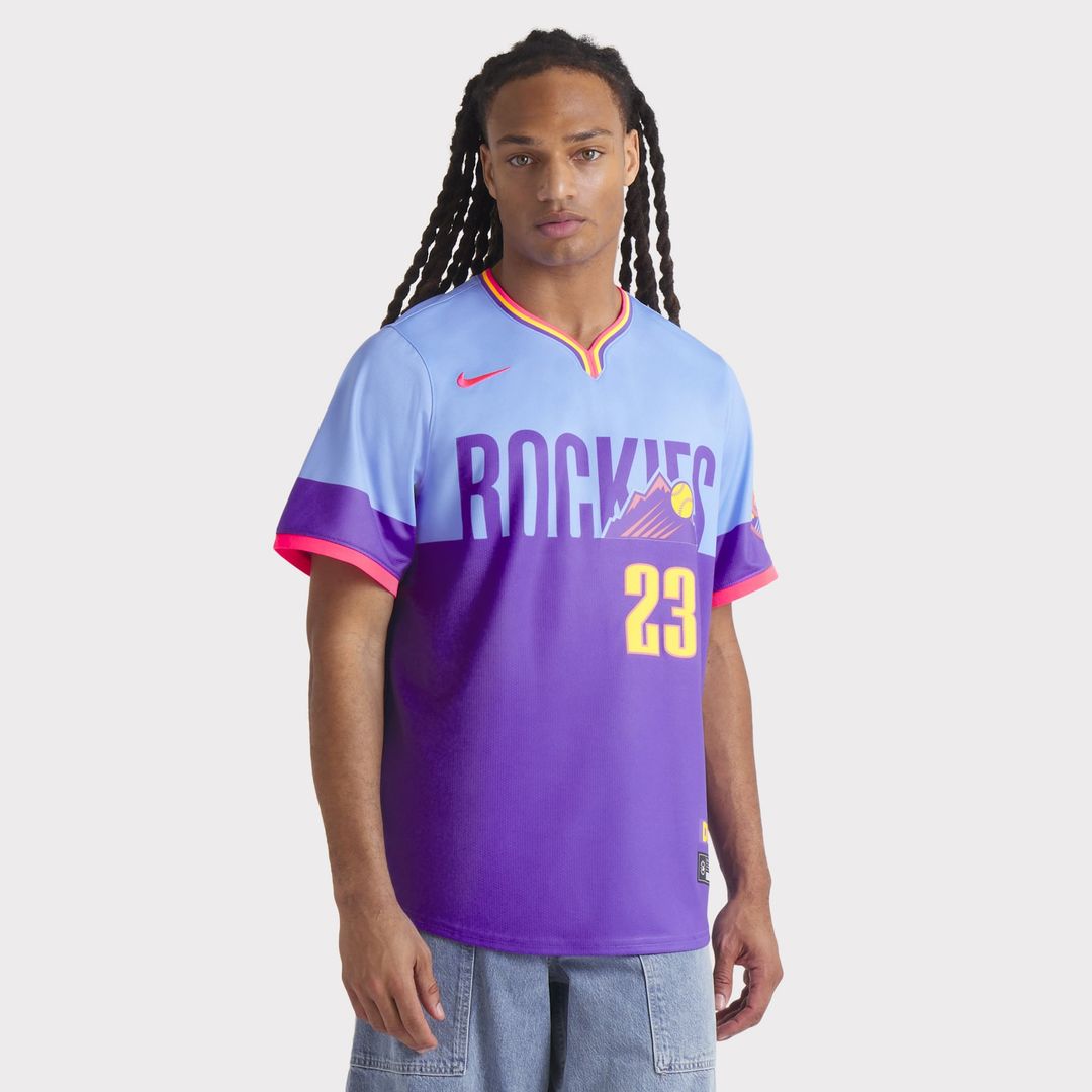 Colorado Rockies Kris Bryant 2025 City Connect Limited Jersey — Purple/Light Blue