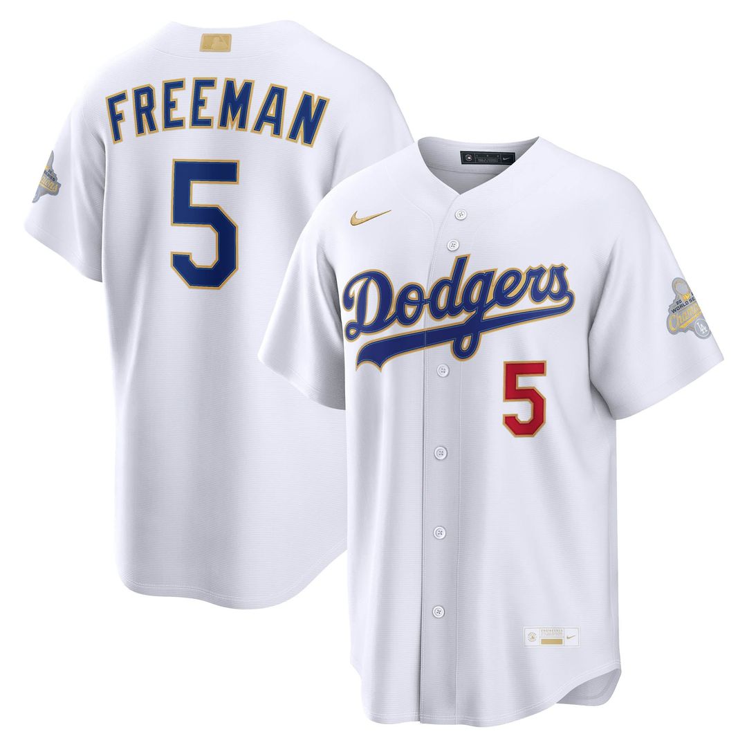Los Angeles Dodgers Freddie Freeman 2026 Gold Collection Stadium Jersey — White